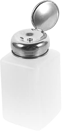 Ipetboom 200ml White Plastic Press Pump Dispenser Bottle for Nail Polish Remover Liquid Storage Refillable Travel Manicure Supplies