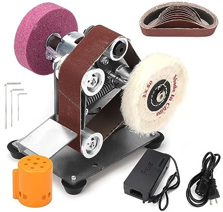 EDEDE Máquina pulidora, lijadora Orbital Mini lijadora de Banda eléctrica Multifuncional, lijadora de Pulido DIY, Amoladora de Cinturones, Cortador de Pulido de Bordes para lijar, pulir(Style 3)