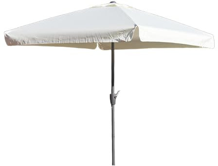 PQPQLI Ombrellone da Giardino A Manovella 2x2.0 M, Ombrellone da Balcone con Manovella, Ombrellone Parasole Quadrato Protezione dalla Pioggia Leggera, Senza Base(White)