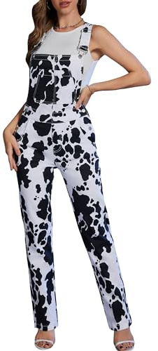 YXLUOKY Damen Modischer Overall für Damen Cow Print Overalls for Women