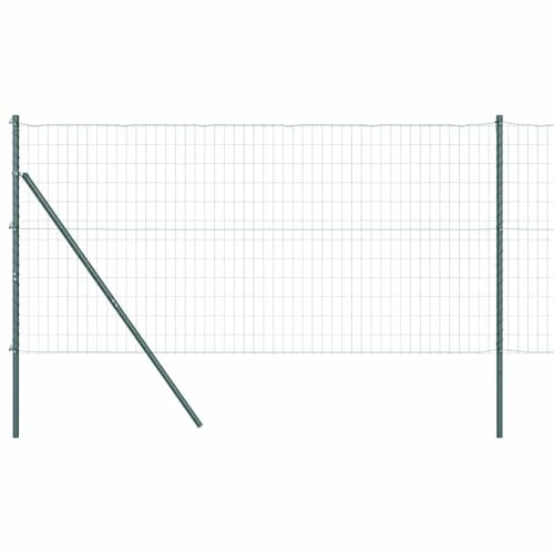 vidaXL Stängsel med stolpe Grön 1,2 x 25 m Stål och PVC, Trädgårds- och terrassstaket, moderna utomhuspaneler, hållbart skydd, stiligt avskildhet, praktisk set