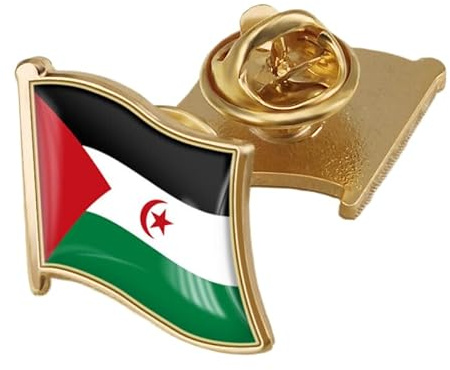 Pin De Solapa Con La Bandera Del Sahara Occidental Broche Novedoso Con Diseño De Mapa Insignias Cuadradas Geométricas Joyería Creativa Para Hombres Y Mujeres