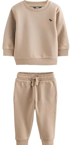 NEXT Garçon Ensemble sweat et pantalon de jogging avec logo Grège 4 Ans-5 Ans