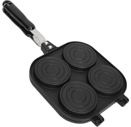 HERCHR 40x18.5cm/15.7x7.3in Double Sided Pancake Pan, Aluminum Alloy Anti Stick Coating Double Sided Sandwich Pan for Wheel Pie Bread Egg