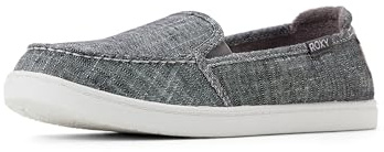 Roxy Women's Minnow VII Slip On Loafer, Linen Black, 10