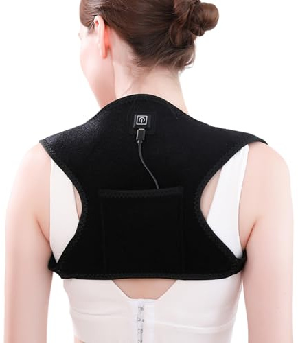 Schulter-Heizkissen - Atmungsaktive 3-stufige Temperaturregelung, ergonomisches Heizkissen zur Entlastung von Nacken und Schultern, perfekt für Männer, femm