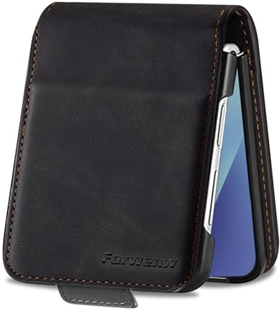 Coque pour Samsung Galaxy Z Flip 7, Premium PU Housse en Cuir Etui Folio, Portefeuille RFID Blocage Wallet, Béquille, Fentes pour Cartes, Folio Magnetique Etui pour Samsung Z Flip 7 5G