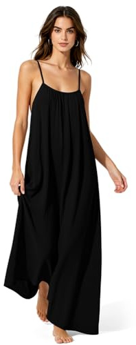 Adiwo Robe débardeur Dos Nu Caraco Dos Nu pour Femme d'été sans Manches, Robe d'été Fluide Boheme Chic,Bretelles Spaghett, Longue décontractée,pour Plage Fête Vacances