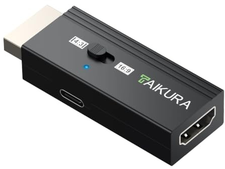 TAIKURA Convertisseur PS2 vers HDMI pour Consoles PS2 et PS1 (sans câble HDMI) Commutation 4:3/16:9 Plug & Play Conversion AV vers HDMI 1080p (60 Hz), pour téléviseur HD, écran ou projecteur