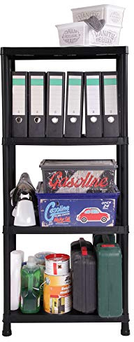 Ondis24 Regal, Lagerregal, 60 x 30 x 138 (H) cm, 12 Zoll Steckregal, Kunststoff, anthrazit, bis maximal 125 kg belastbar (1 Stück)