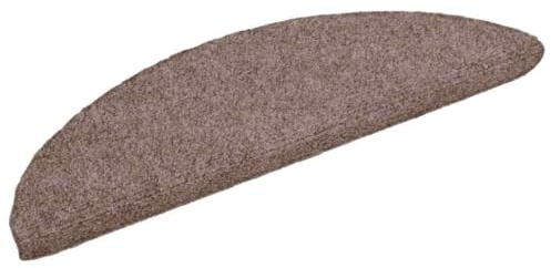 vidaXL Tappetini per Scale autoadesivi 15 pz 56x17x3 cm Marrone Chiaro Semicircolari