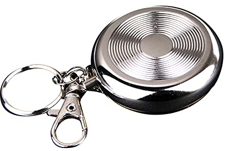 Mini Tragbarer Aschenbecher, Asudaro Edelstahl Aschenbecher Winddicht Zigaretten Taschenaschenbecher Reise-Aschenbecher mit Schlüsselbund Aschenbecher für unterwegs - Aschenbecher to go,Silber-