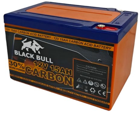 BlackBull BleiGelAkku AKKU 12V 15AH ersetzt 12AH BleiAkku für E-Scooter CARBON TYPE