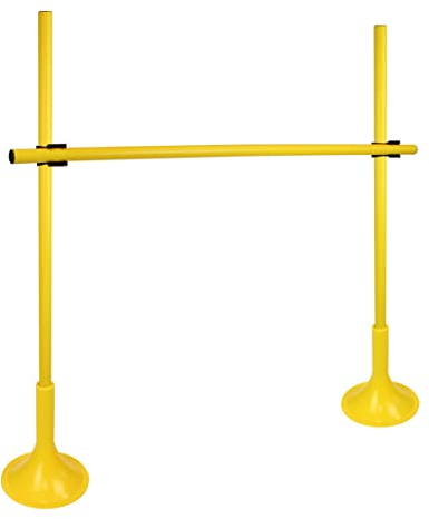 SPORTIKEL24 stativ-set med 100 cm stänger – ø 32 mm – gul – höjdjusterbar klipphinder för agility och tekniktträning – för smidighet, koordination och fotbollsträning