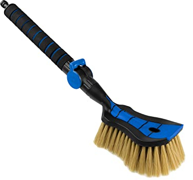 ToM PaR Spazzola di Lavaggio ad Acqua I Autolavaggio con Collegamento all'Acqua I Sgancio rapido per l'acqua I Setole morbide, Fini e Delicate I Impugnatura Comoda I Coche | Lunghezza: 54 cm I Blu