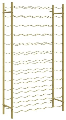 vidaXL Weinregal für 72 Flaschen Flaschenregal Flaschenständer Metallregal Regal Weinständer Weinflaschenhalter Weinschrank Golden Metall
