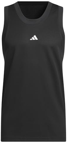 adidas Herren Basketball Legends Tank Top, Black/White, L Tall
