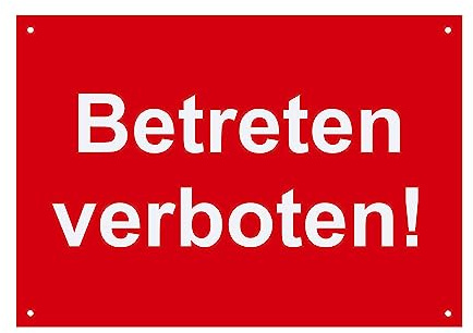 Hinweis Schild Betreten Verboten Warnschild aus Kunststoff - Graviertes Schild in verschiedenen Größen (Rot)