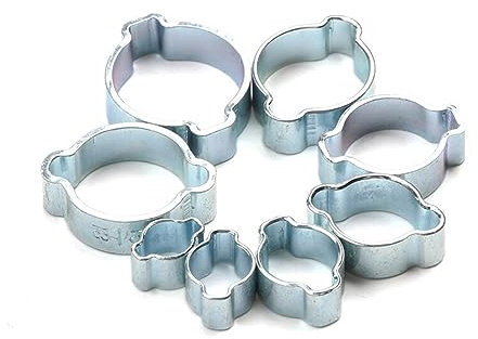 10pcs 5-20mm Double Ears Hose Clamps Worm Drive Fuel Water Hose Pipe Clamps Clips Hose Fuel Clamps Rings(5-7mm)