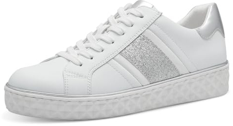 MARCO TOZZI Sneaker da Donna Piatte e vegane per Il Tempo Libero Color Bianco (White Comb) 40 EU