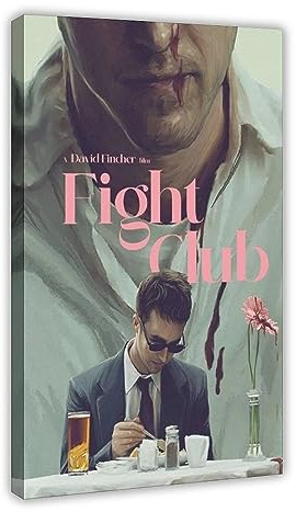 EMIGOS Fight Club Filmposter auf Leinwand, Schlafzimmer, Dekoration, Sport, Landschaft, Büro, Raumdekoration, Geschenk, Rahmen-Stil, 20 x 30 cm