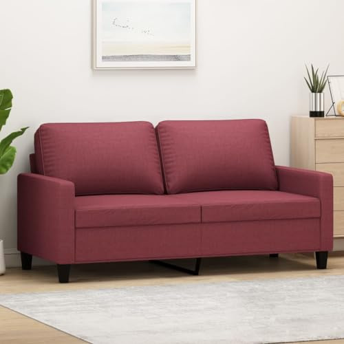 SECOLI Sofa 2er Sofa zweisitzer -Weinrot-Stoff-2sitzer:140cm