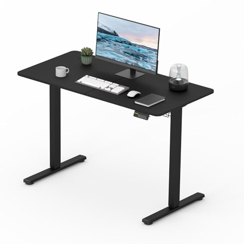 FitStand GESAMTE TISCHPLATTE Höhenverstellbarer Schreibtisch 110x60cm Elektrischer Stehschreibtisch höhenverstellbarer Stehschreibtisch Sitz-Steh-Schreibtisch Verstellbarer Memory-Funktion (Schwarz)