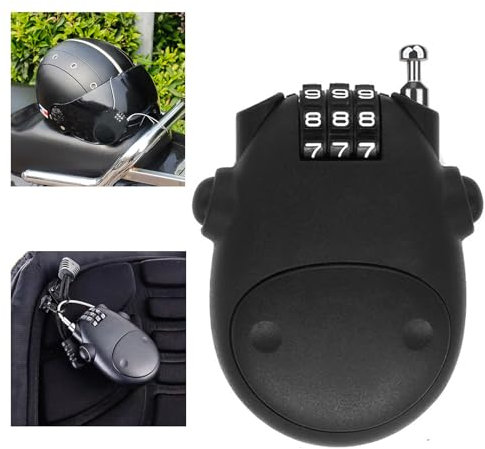 lankai Kabelschloss, 3-Stelliges Zahlenschloss Mit Drahtseil, Tragbares Helmschloss, Drahtseil Kofferschloss Reiseschlos, Kabelschloss Zahlenschloss Dünn, Für Gepäck, Fahrrad, Helm(80cm, Schwarz)