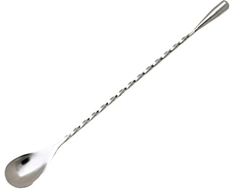 SHOWERORO 3pcs Stainless Steel Cocktail Spoon Long Handle Mixing Spiral Bar Stirring Spoons for Milk Tea Dessert