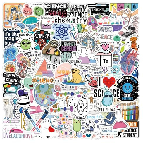 Lustige Biologie-Aufkleber, Niedliche Biologie-Aufkleber,Biologie Sticker -Pack | Aufkleber Skateboard-Zyklus-Dekor, 110 X Geburtstagsparty-Zubehör, Dekoration Für Studenten, Jugendliche, Erwachsene