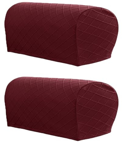 LINGXIYA 2 copribraccioli per sedia, protezione per bracciolo del divano, copertura elasticizzata con motivo a rombi, per poltrona reclinabile, antiscivolo, in spandex e poliestere, 2 pezzi, colore: