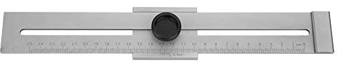 CCKUYT Lineal für die Holzbearbeitung, 0–250 mm, Präzisions-Taschenlineal, Rechenschieber aus Metall, Zoll- und metrisches T-Typ-Anreißlineal, Quadratlineal, T-Spur-Lineal, Markierung