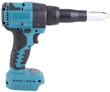 Eacam Pistola de Remaches Eléctrico sin Escobillas sin Escobillas Azules, Disipación de Calor LED, Batería de 18V, Material ABS, para la Decoración Industrial, de la Industrial