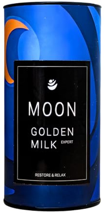 Moon Golden Milk Expert 150gr (75 porciones) - Leche dorada en polvo - Mezcla de Curcuma en polvo, Ashwagandha, Jengibre y Pimienta negra con alta concentración de curcumina