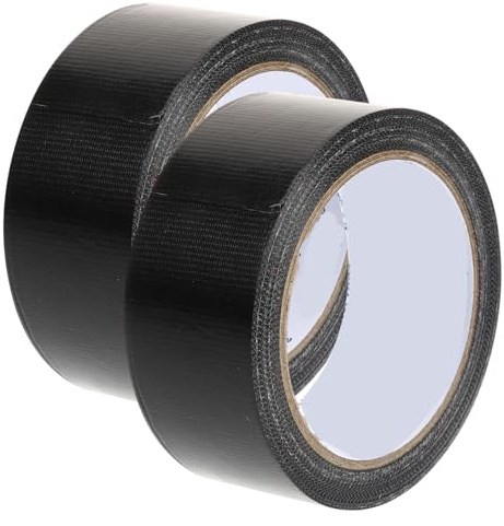 Amosfun 2rolls Multi-purpose Duct Tape Strong Adhesive Cloth Tape for Carpet Repair of Each Black for Indoor Outdoor Use Easy Tear Temperature Resistant No Residue