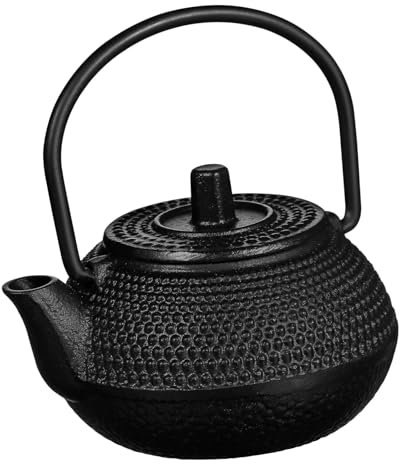 Pequeña Tetera Japonesa de Hierro Fundido Negra para Decorar Oficina