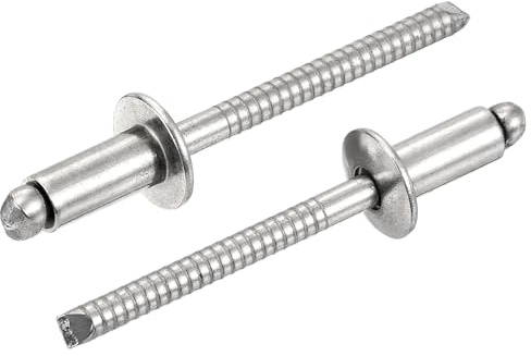 QUARKZMAN 200Pcs 3/16x3/8 304 Remaches Ciegos De Acero Inoxidable Con Cabeza Abovedada, Tipo De Extremo Abierto Para Bricolaje, Chapa, Barcos Y Trabajos De Conductos (Plateado)