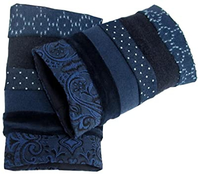 Stulpen, Pulswärmer, genäht, gefüttert,blau,dunkelblau