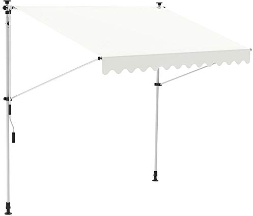 Melko Klemmmarkise 300 cm breit Creme Balkomarkise ohne Bohren Sonnenschutz Terrassenüberdachung