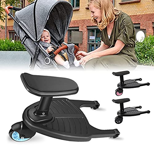 Planches À Roulettes Pour Bébé, Vihir Planche À Roulettes de Poussette, Avec Siege Planche debout pour sièg de connecteur amovible, Adaptée Aux Enfants de 2 À 6 Ans, Charge maximale 25 kg