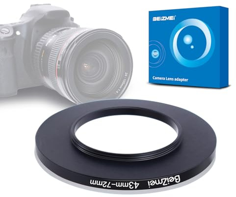43 mm à 72 mm Anneaux adaptateurs de filtre pour objectif Compatible avec tous les objectifs de 43 mm à 72 mm UV, ND, CPL filtre, 43 mm lentille à 72 mm Anneau de filtre