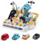 Kids Race Track for Boys and Girls Age 3+, Space City Rescue Playset With 4 Mini Cars, Magnet Toy, Preschool Educational Car Game Gift