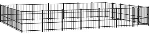 vidaXL Hundgård för utomhusbruk stål 32,93 m², hundgård, valphage, hundinhägnad, hundgårdar, valphagar, hundinhägnader, hundbur, hundburar