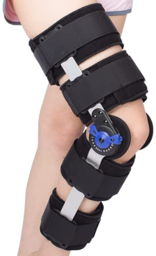 Tairibousy Hinged Knee Brace ROM Post Op Knee Immobilizer Adjustable with Side Leg Stabilizers for Men and Women for Meniscus Tear, Arthritis, ACL, PCL, Osteoarthritis, Orthopedic Rehab (Black)