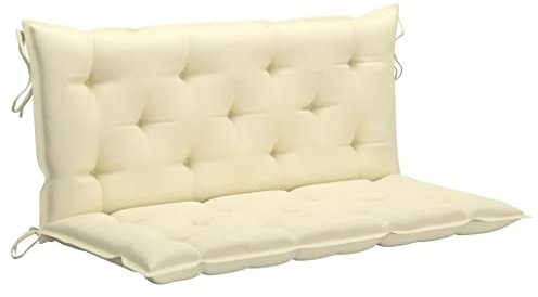 WIFESE Auflage für Hollywoodschaukel 120x50x7 cm Sitzkissen Bank Bankauflage Kissen Outdoor Bierbankauflagen Sitzpolster Bank Sitzauflagen FüR BäNke RüCkenpolster Cremeweiß