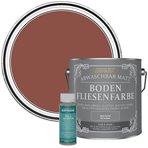 Rust-Oleum Red Washable Matt Floor Tile Paint - Fire Brick 2.5L
