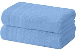 Degrees home - Set 2 Asciugamani Bidet, Asciugamani Bagno, Asciugamani Piccoli, 100% Cotone, 480 gr/m², Dimensioni 30 x 50 cm, Cielo