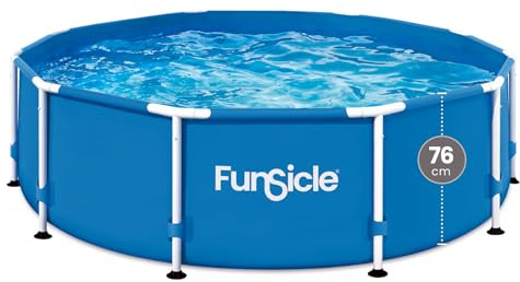 Funsicle Active 305 x 76 cm Metallrahmen Outdoor Backyard Aberground Schwimmbad-Set mit Filterpumpe, Typ I Kartusche und Reparaturflicken