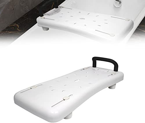 VA-Cerulean Badewannensitz, Badewannenbrett Badebrett mit Seifenablage und Badewannengriff Badewannentritt für Erwachsene und Senioren, Schwarz Griff