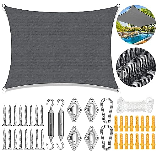 Toldo parasol rectangular impermeable, resistente al agua, juego de fijación, para jardín, terraza, camping, exterior